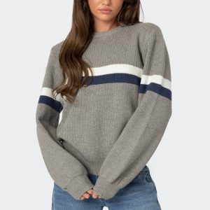 Nautical Striped Oversized Sweater