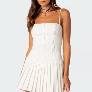 Perri Pleated Corset Mini Dress