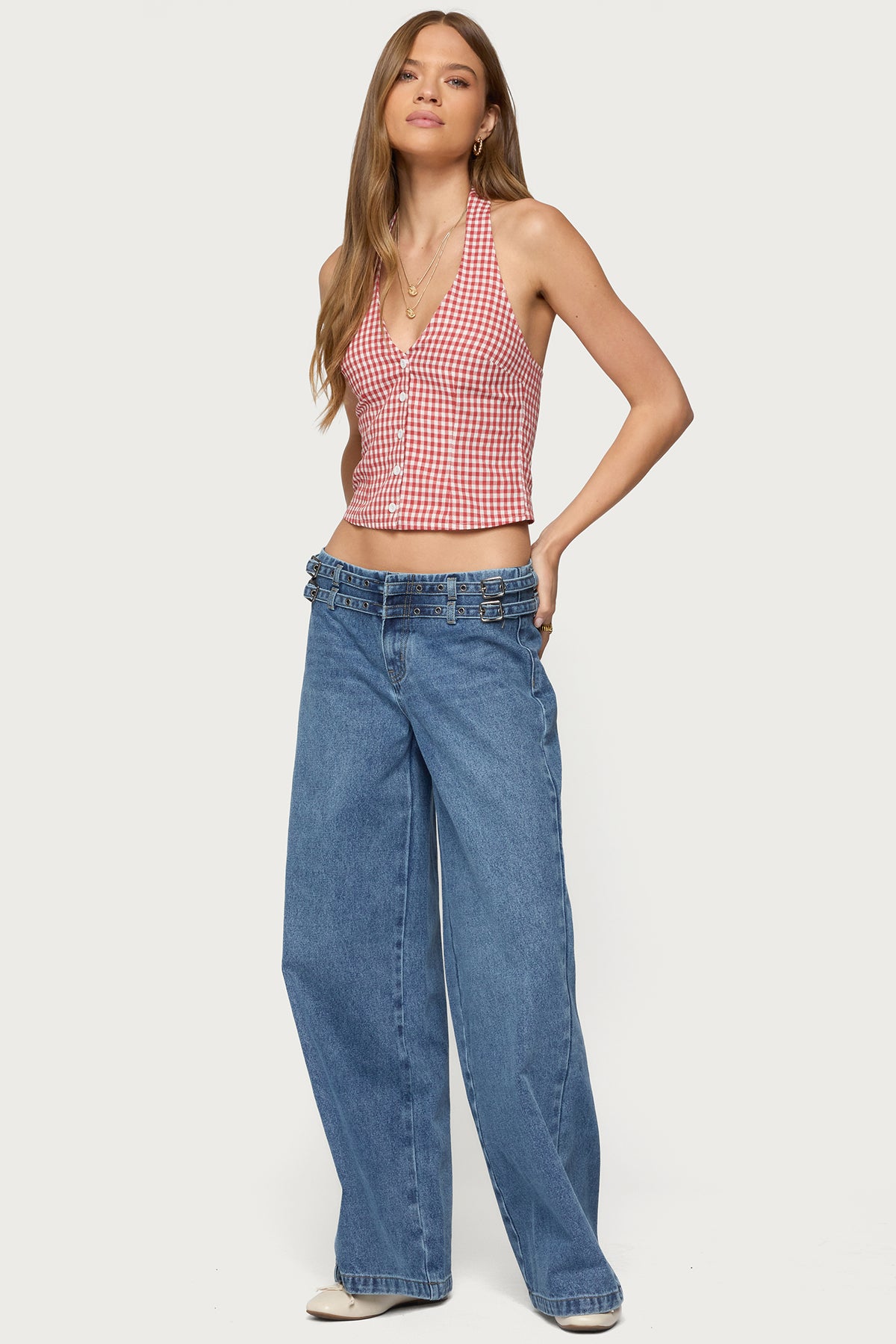 Livia Double Belt Low Rise Jeans - Image 3