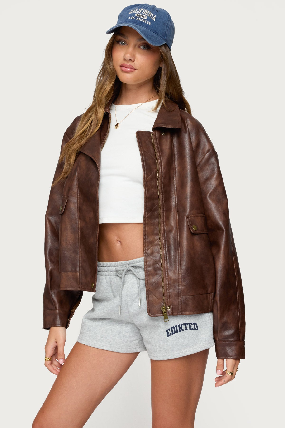Ardella Oversized Faux Leather Jacket - Image 4