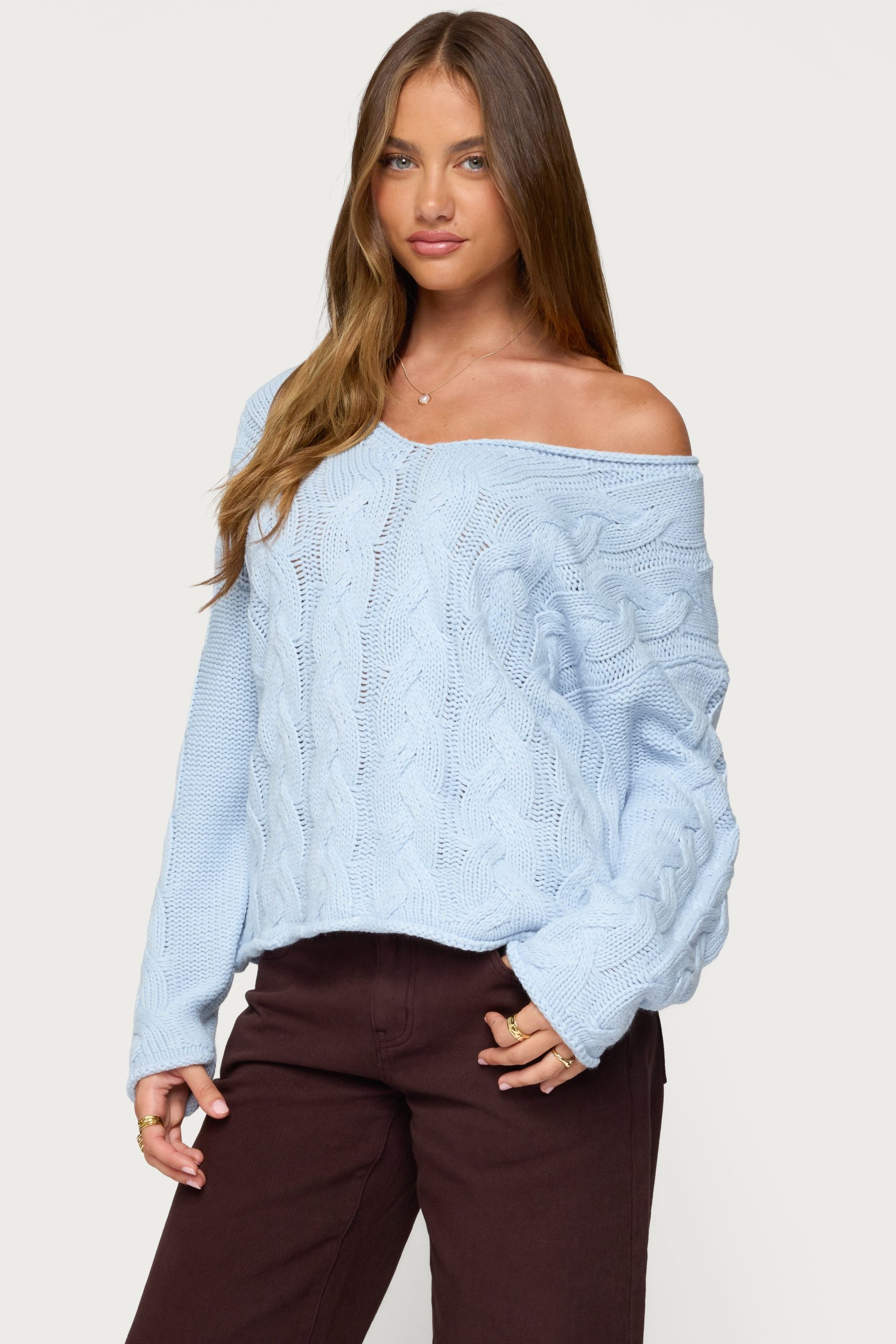 Inga Oversized Cable Knit Sweater - Image 3