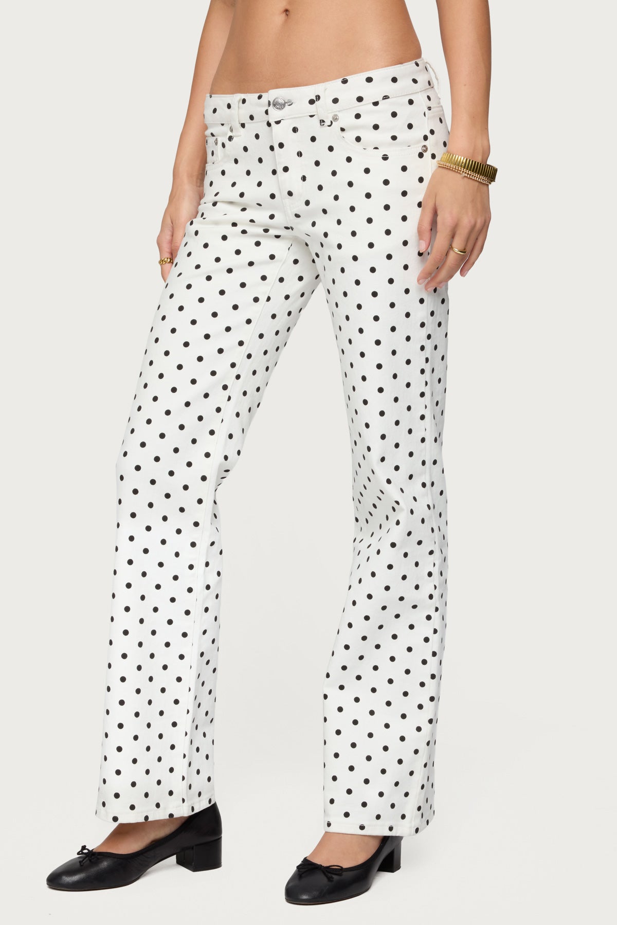 Romily Polka Dot Low Rise Jeans - Image 5