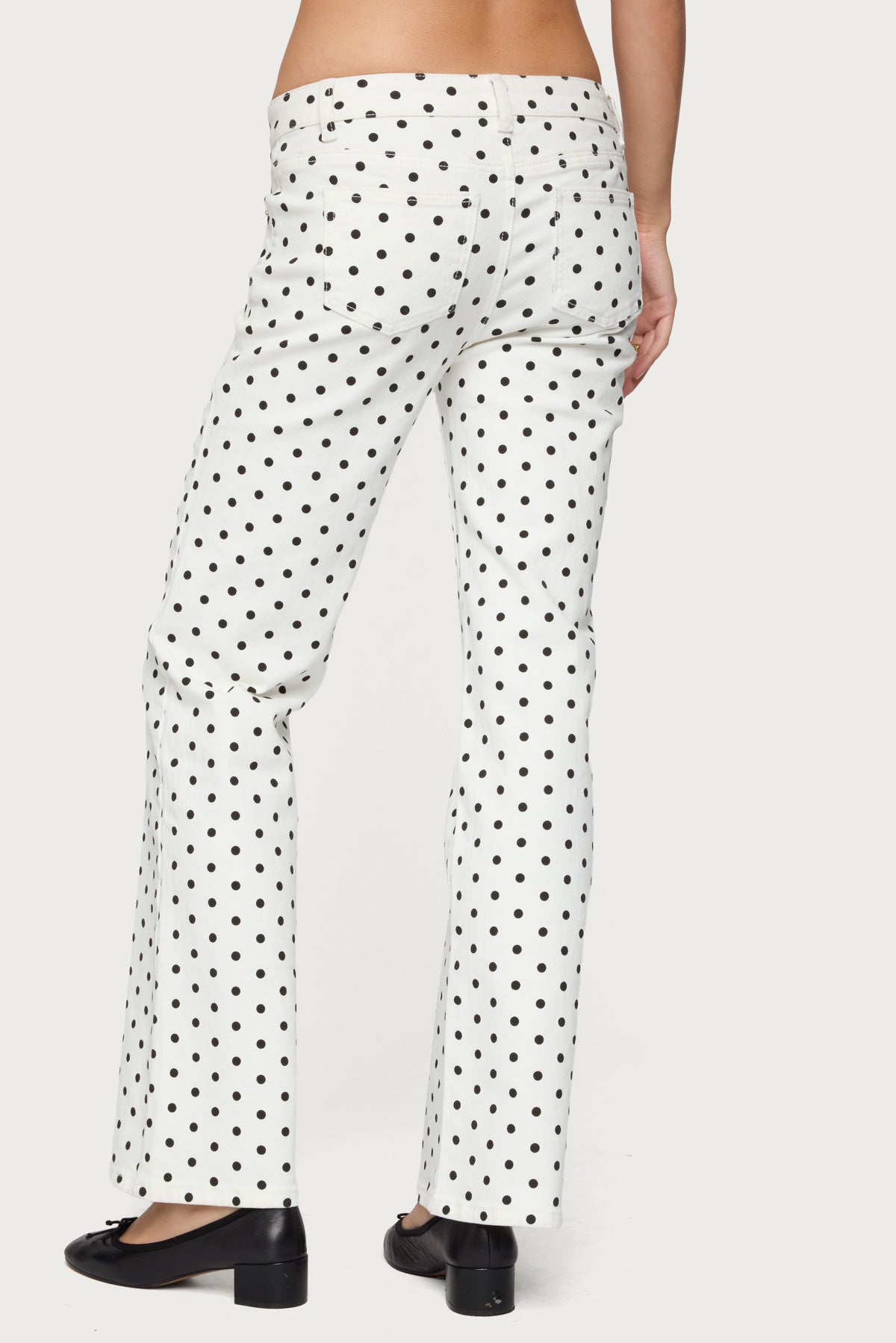 Romily Polka Dot Low Rise Jeans - Image 6