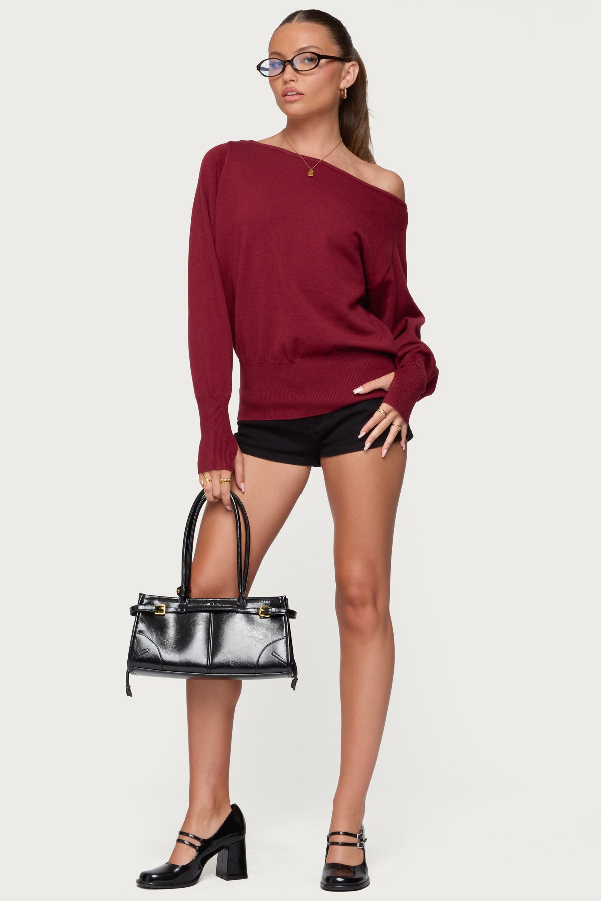 Off Shoulder Oversized Sweater - Image 3