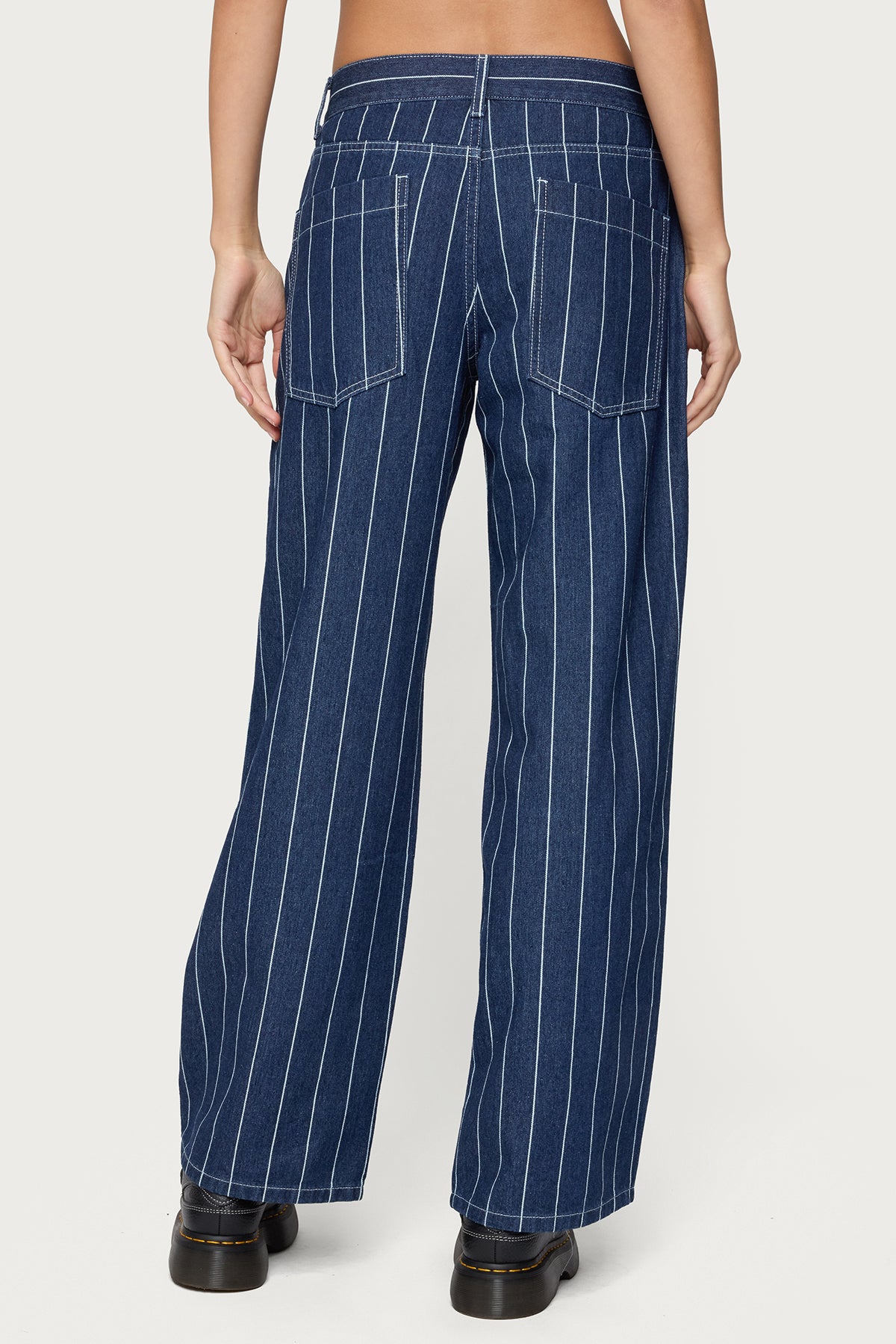 Kyler Pinstripe Low Rise Jeans - Image 5