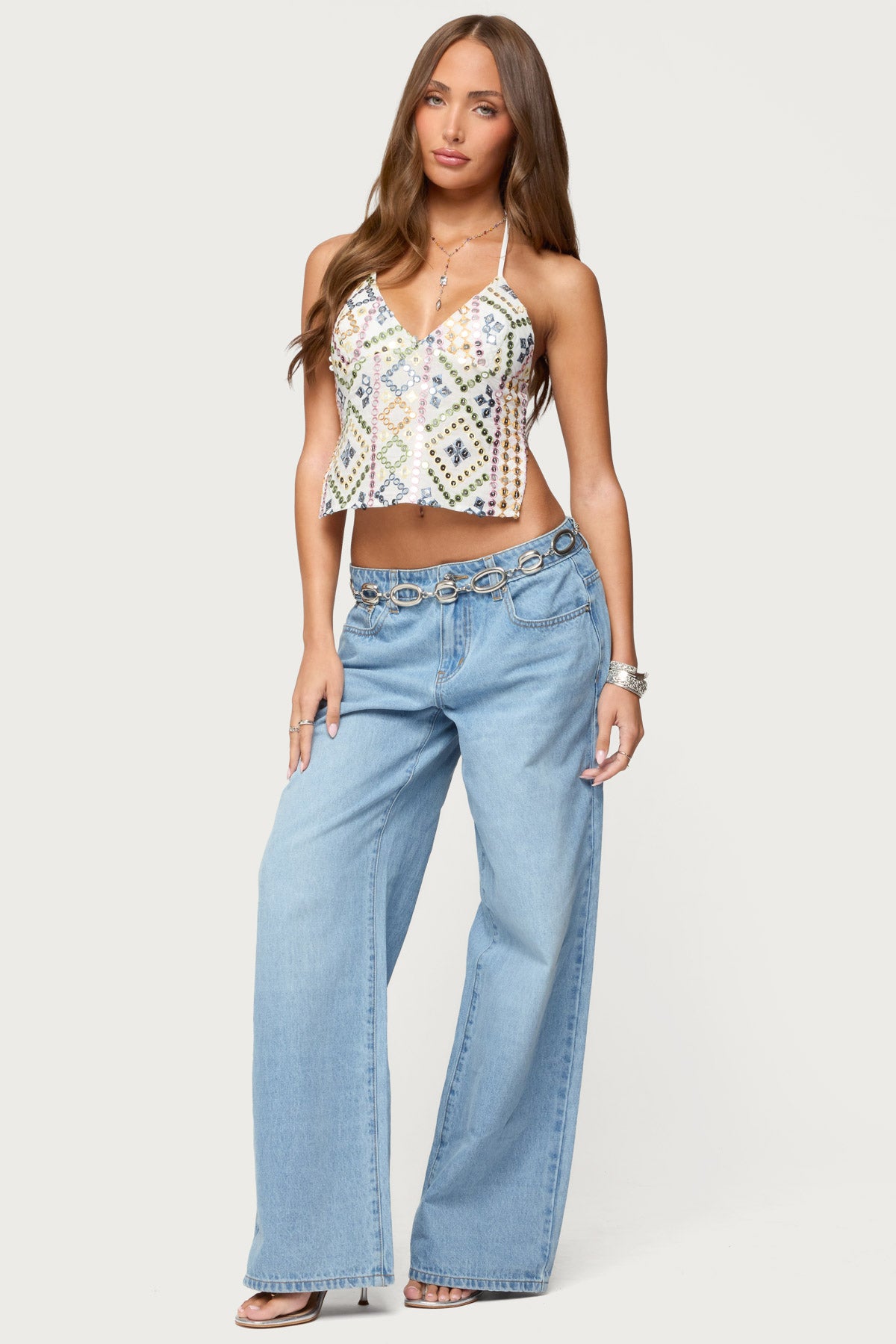 Mirra Embroidered Flower Low Rise Jeans - Image 5