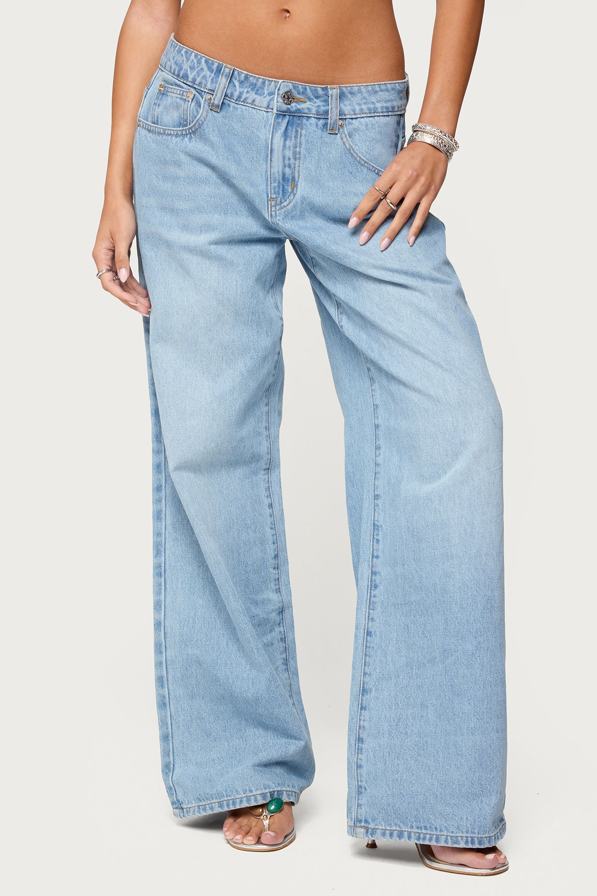 Mirra Embroidered Flower Low Rise Jeans - Image 2