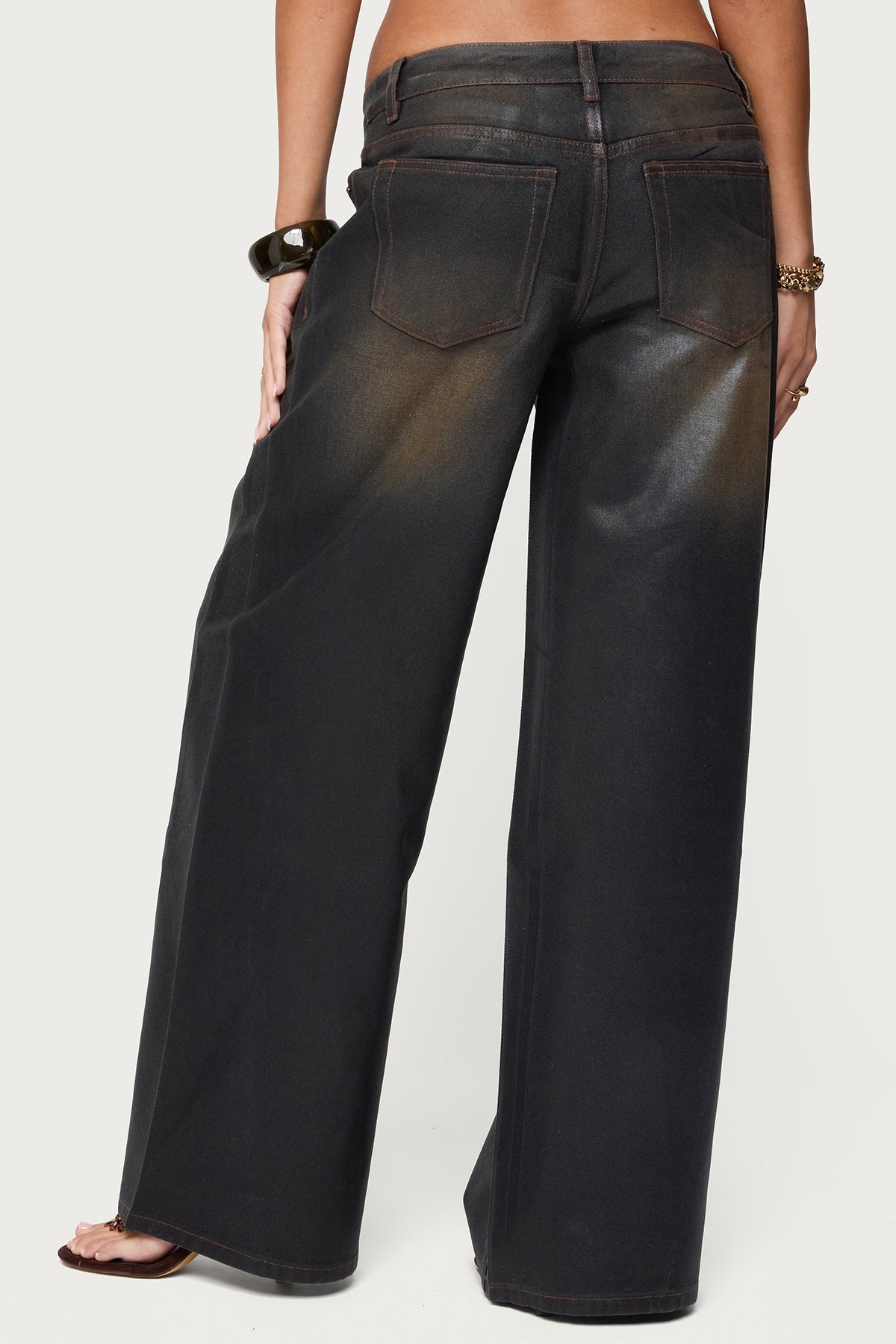 Oversized Mud Wash Low Rise Jeans - Image 5