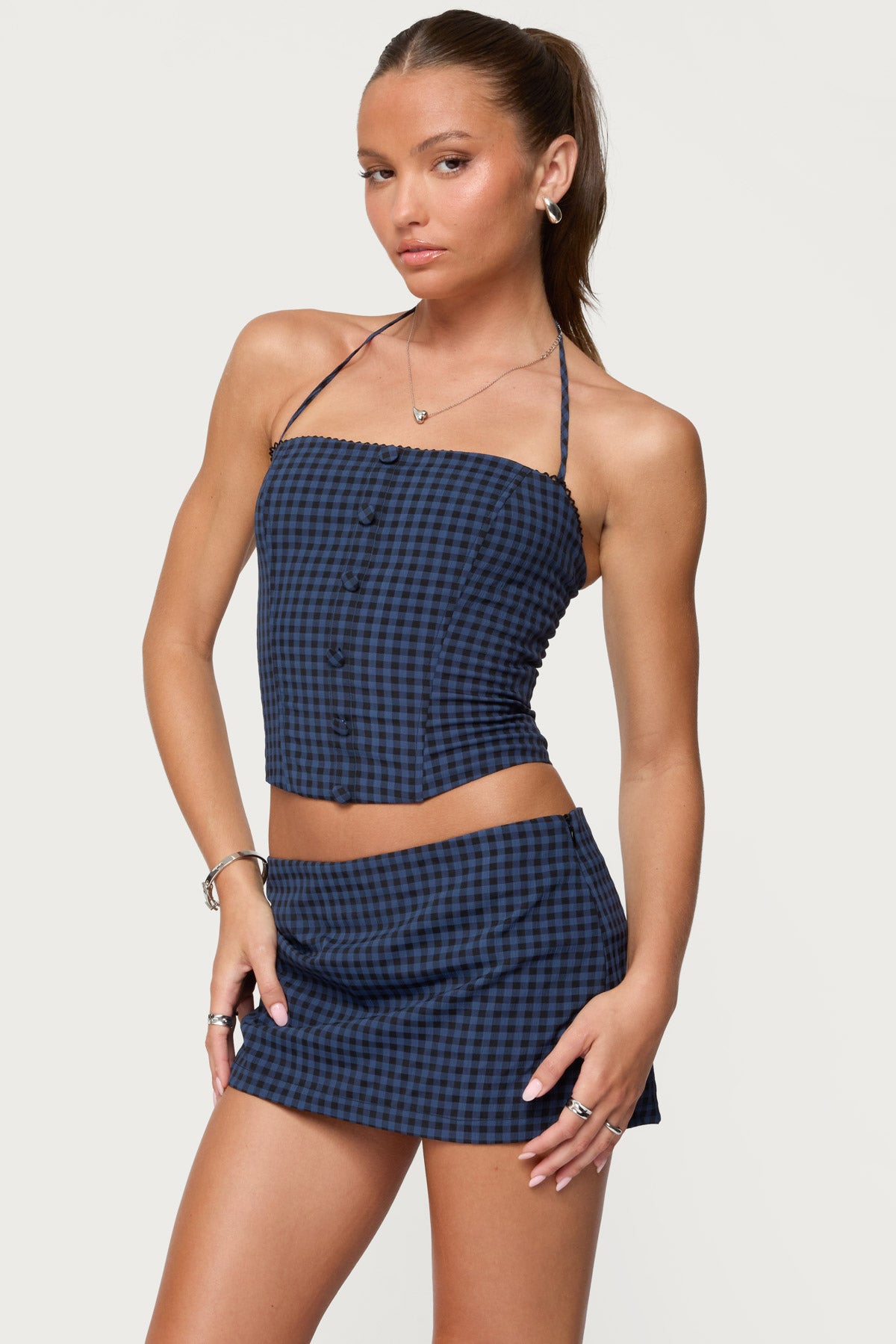 Winsley Gingham Halter Corset - Image 3