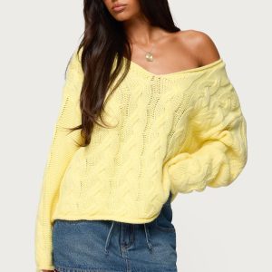 Inga Oversized Cable Knit Sweater