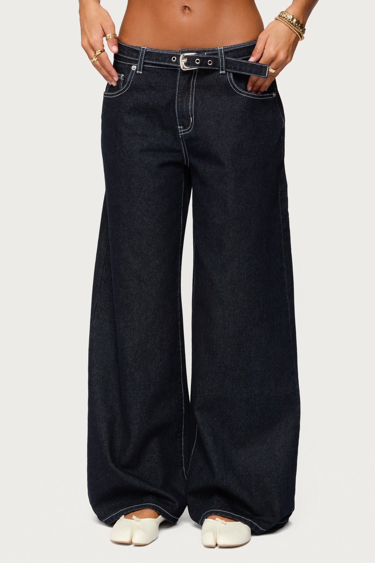 Karah Belt Low Rise Jeans - Image 2