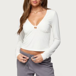 Lovisa V Neck Long Sleeve Top