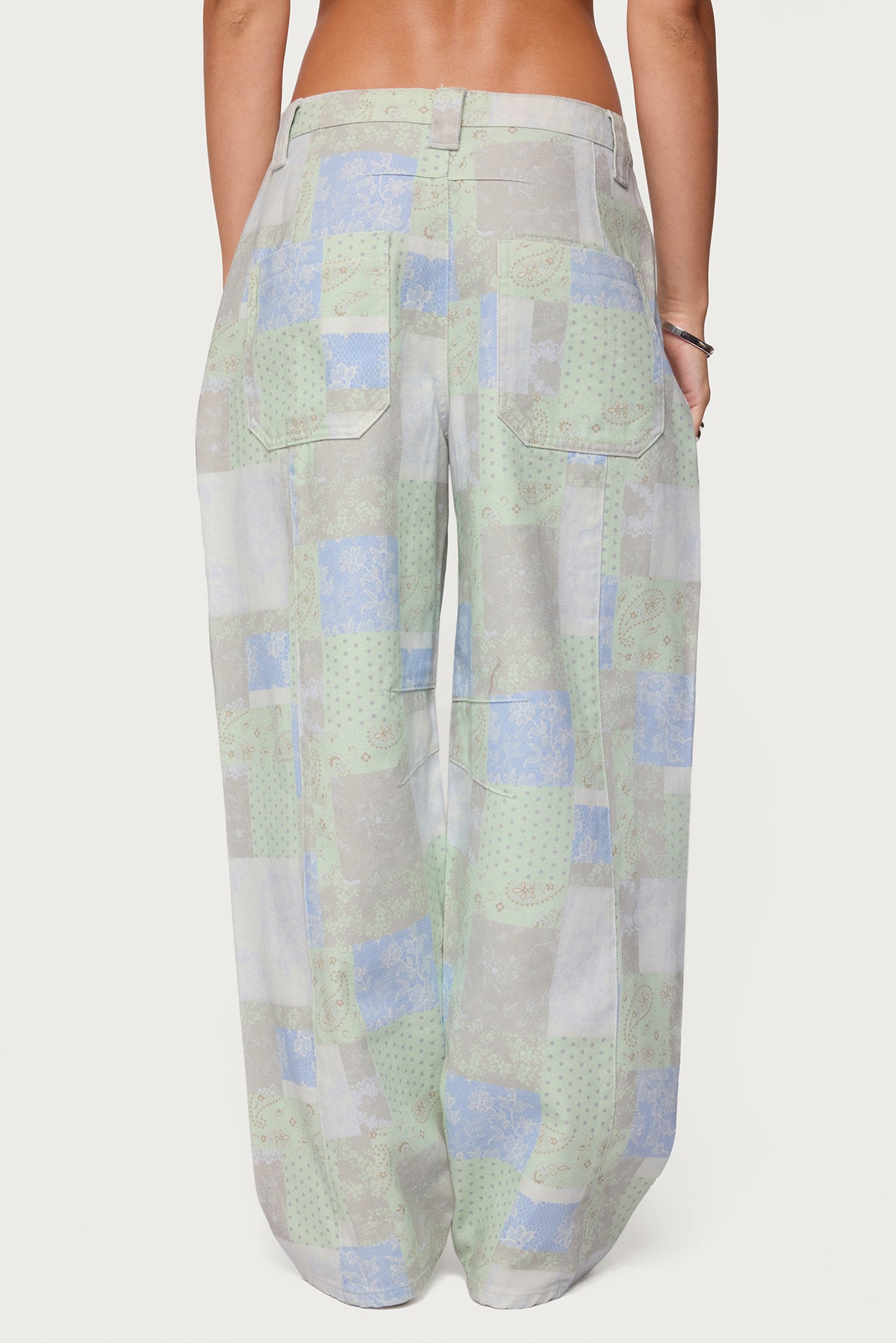 Patchwork Low Rise Baggy Jeans - Image 5