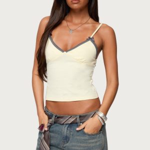 Ruelle Contrast Frill Tank Top