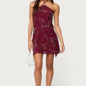 Adria Bead & Sequin Mini Dress