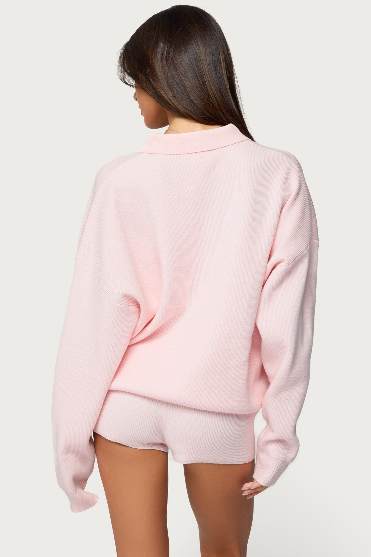 Lorie Oversized Knit Polo Sweater - Image 6