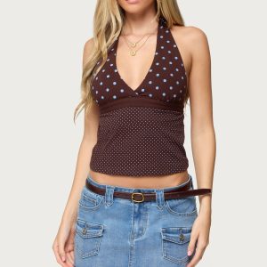 Ginny Mixed Polka Dot Halter Top