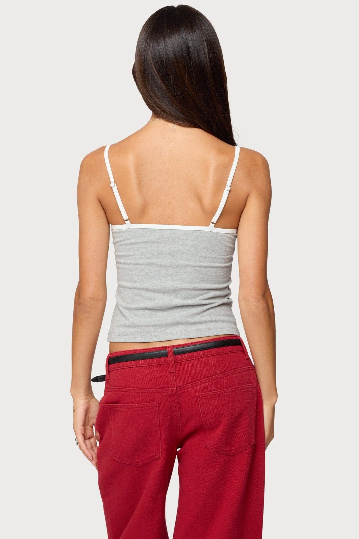 Rhoda Contrast Polka Dot Tank Top - Image 4