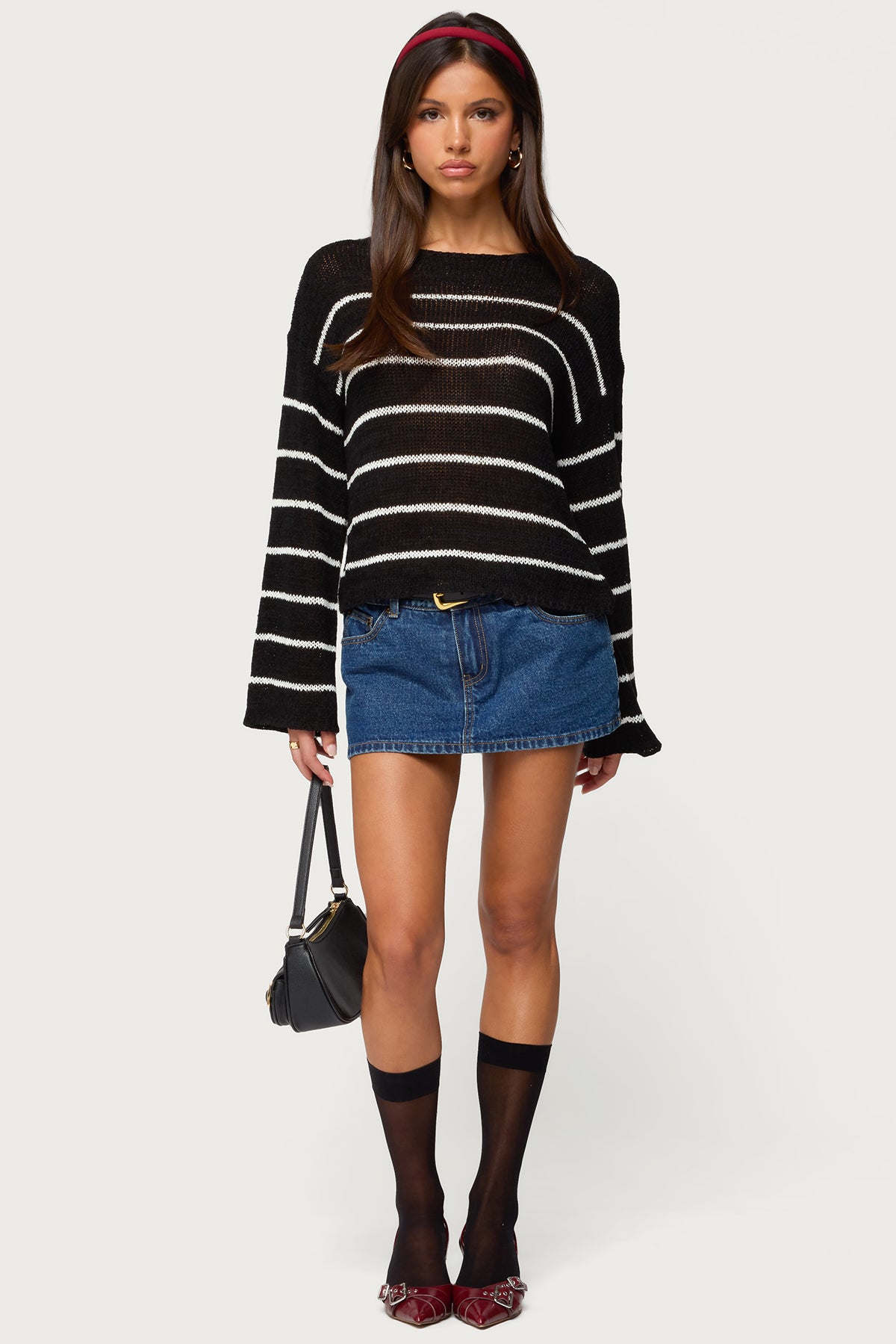 Drop Shoulder Light Knit Sweater - Image 2