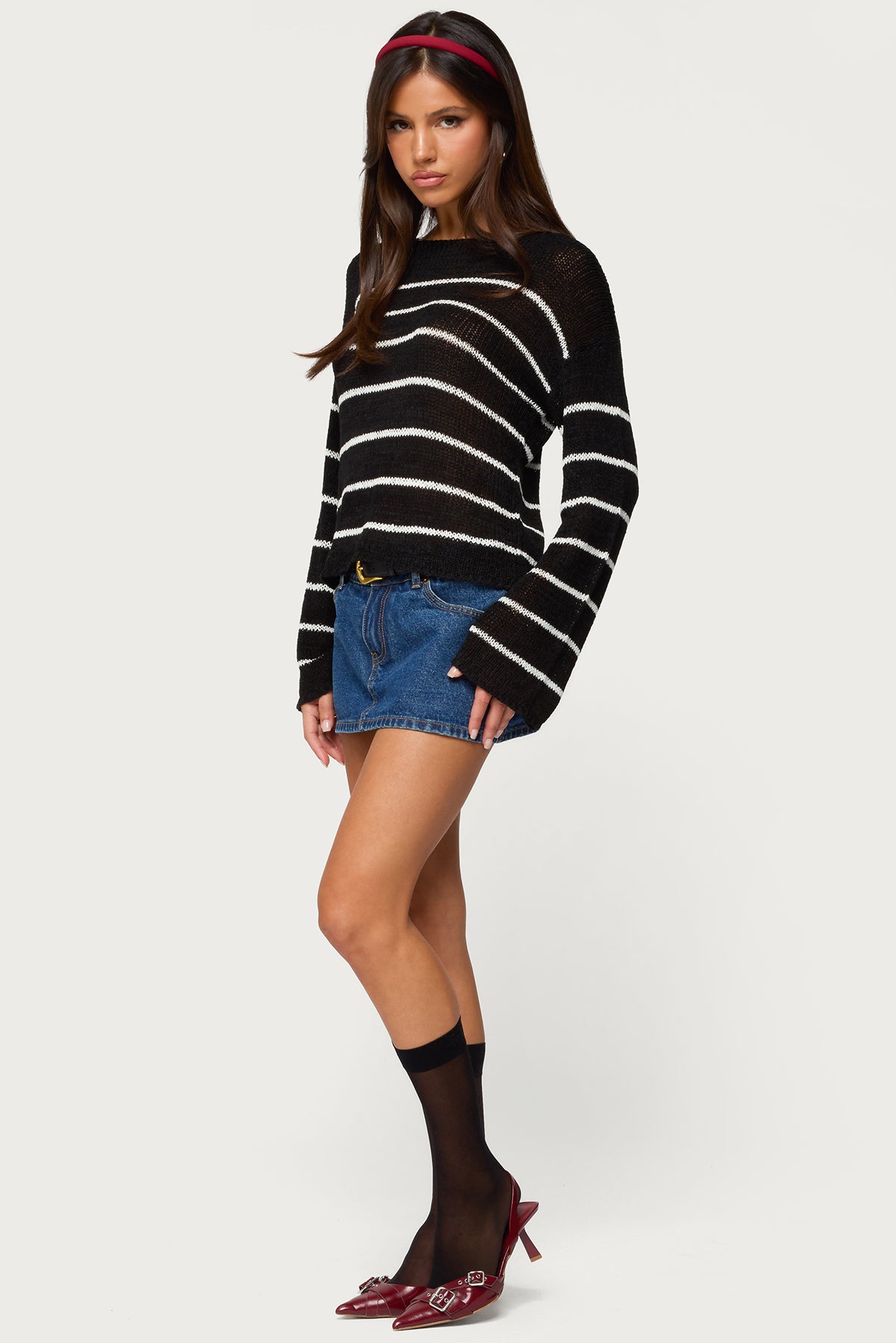 Drop Shoulder Light Knit Sweater - Image 4