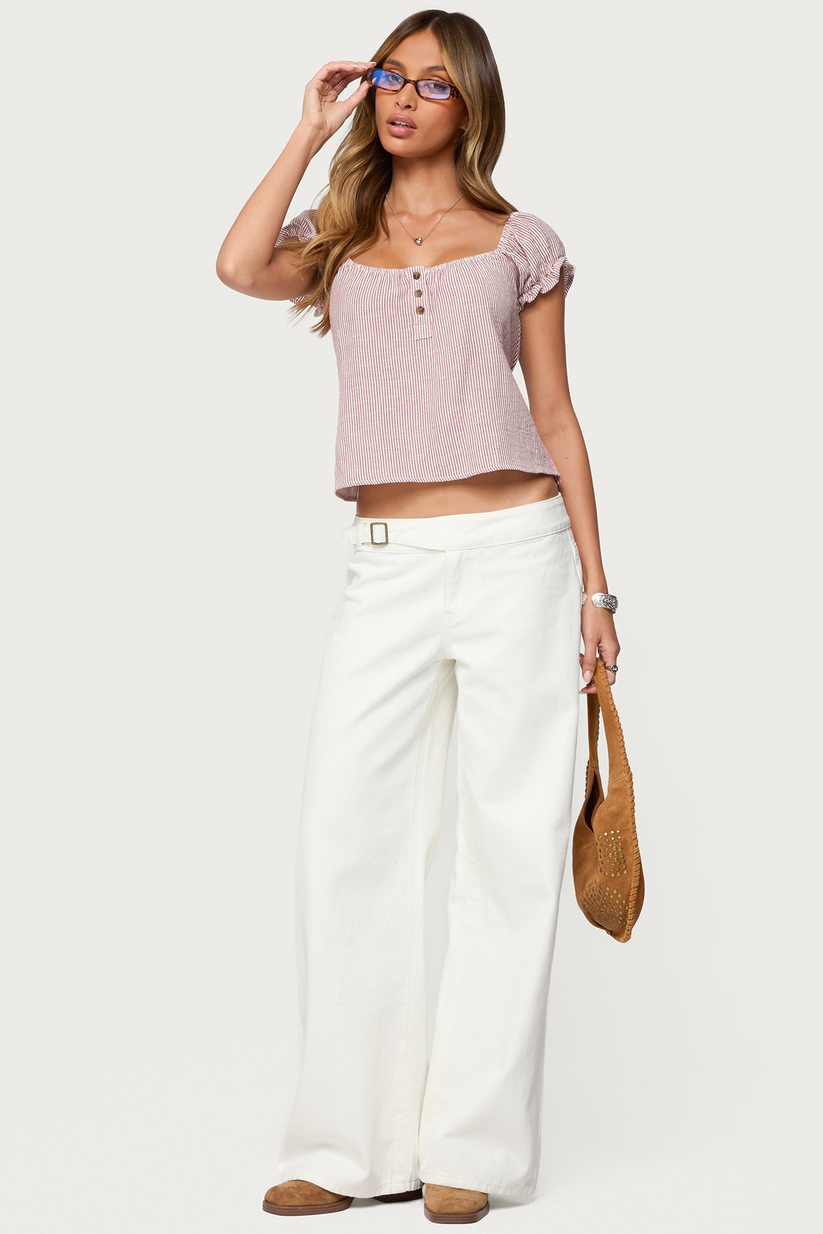 Rhory Pinstripe Babydoll Top - Image 2