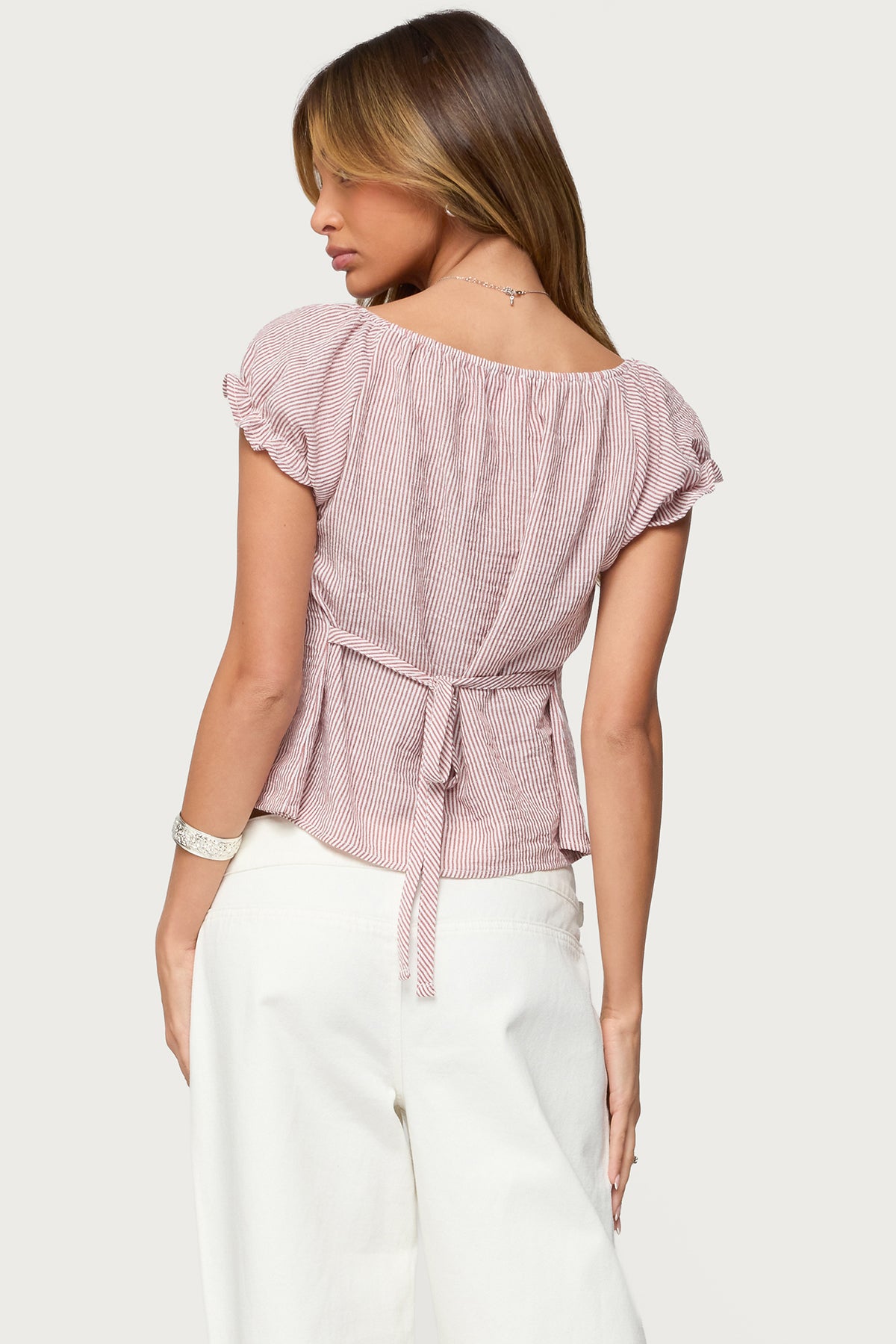 Rhory Pinstripe Babydoll Top - Image 5