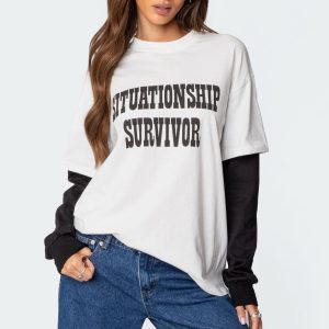 Situationship Oversized Layered T Shirt