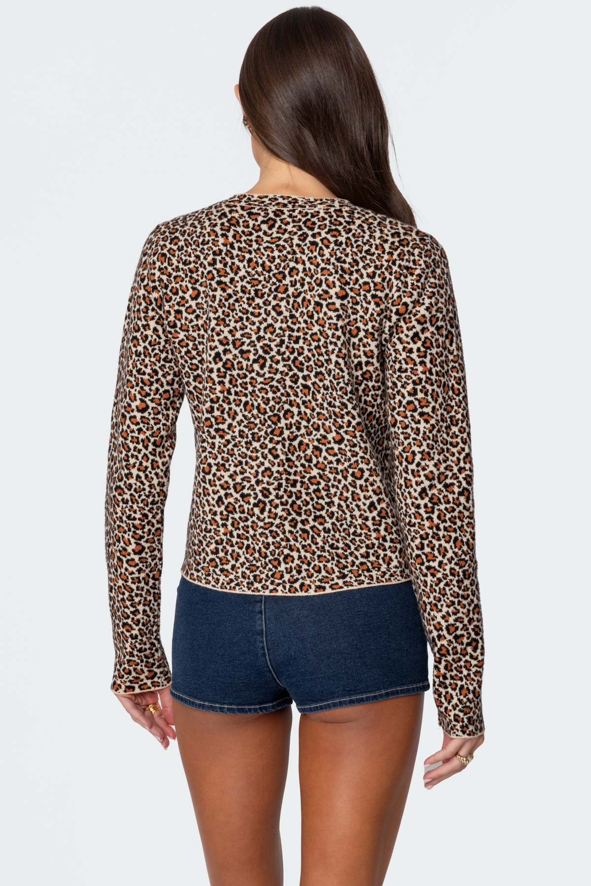 Leopard Printed Knit Cardigan - Image 5