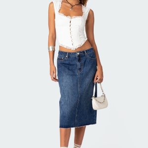 Mirah Denim Midi Skirt