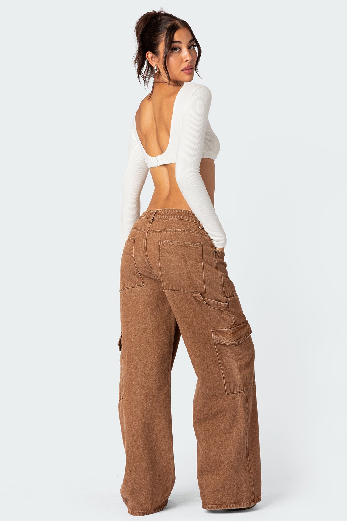 Sydney Ribbed Open Back Crop Top - Image 5