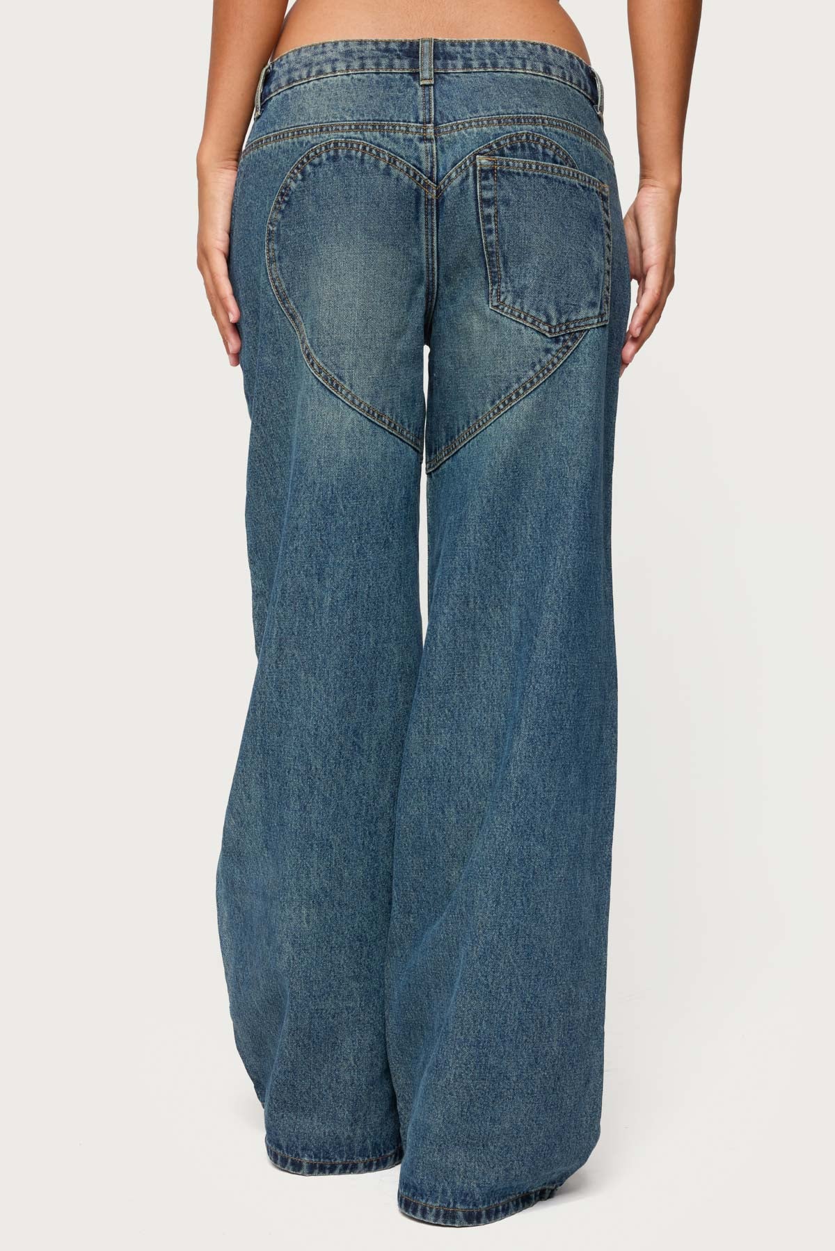 Heartly Low Rise Straight Leg Jeans - Image 4