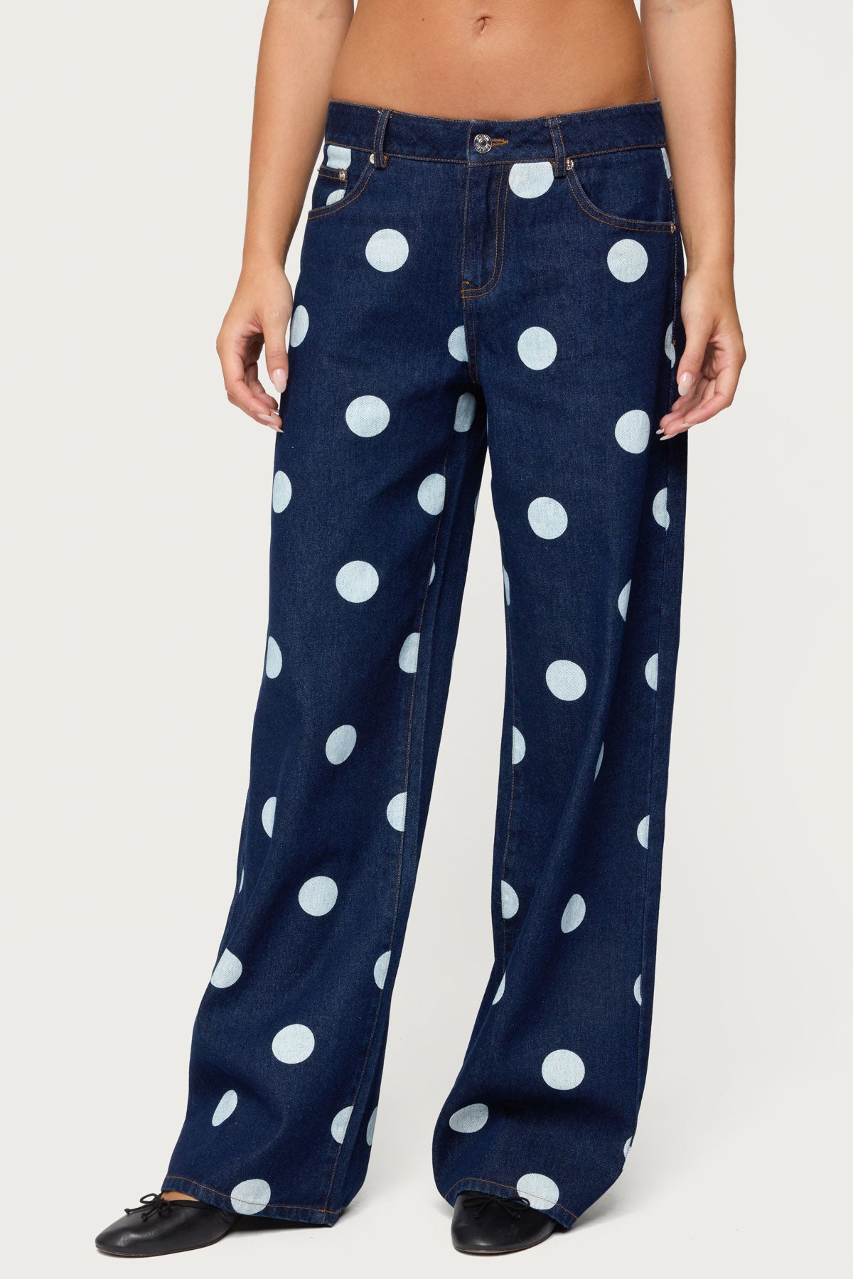 Leyah Polka Dot Low Rise Jeans - Image 2