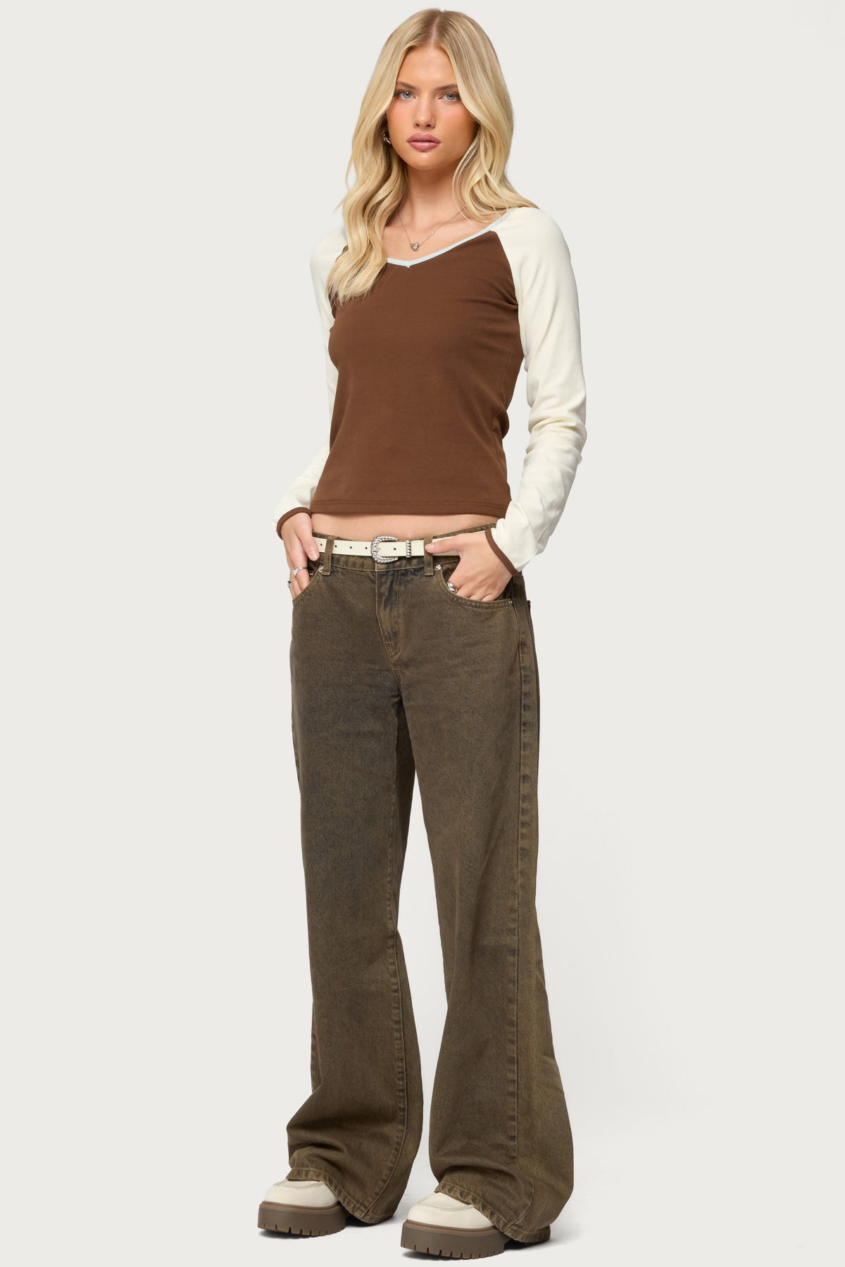 Ronie Contrast Raglan Top - Image 4