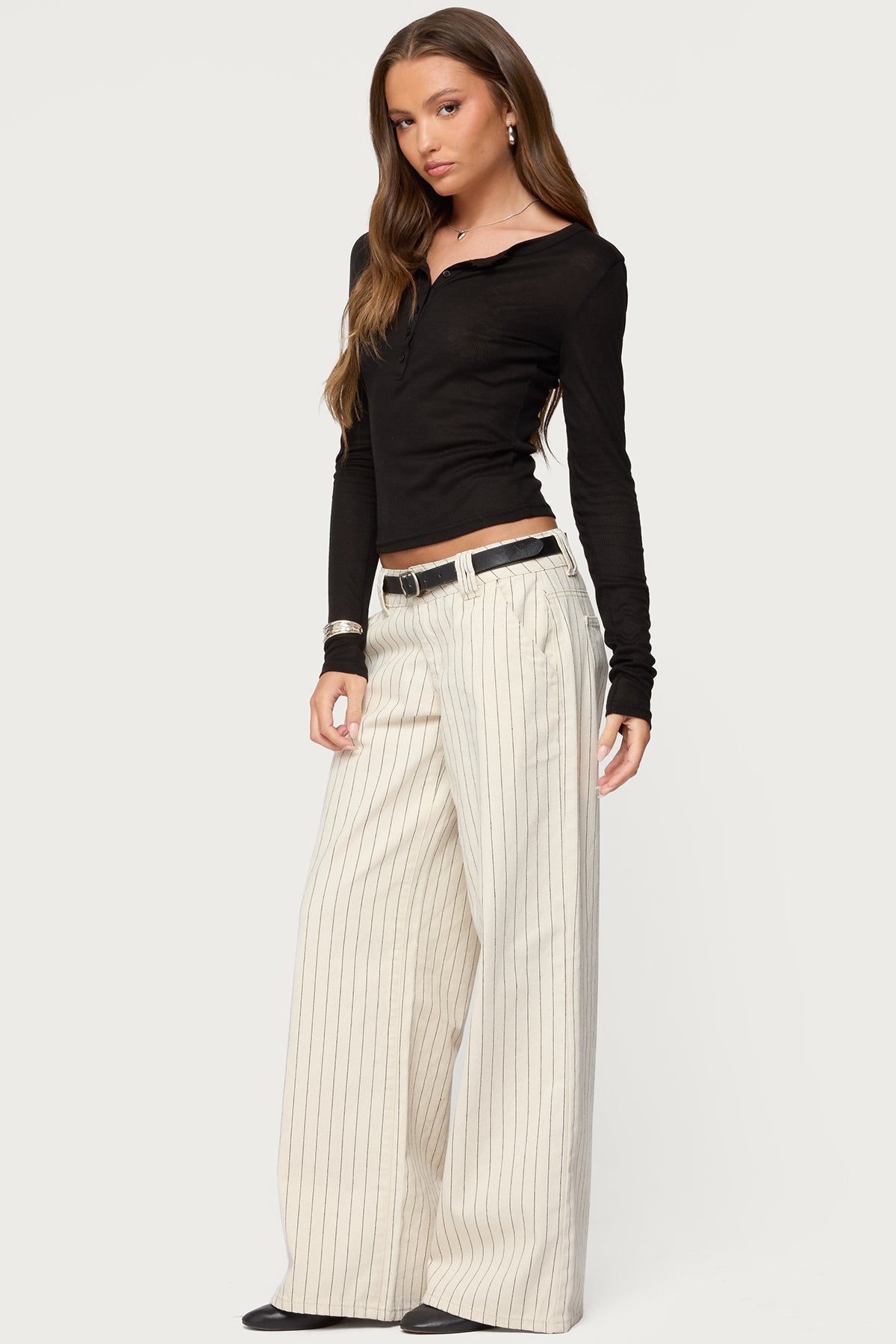 Cory Striped Low Rise Jeans - Image 4