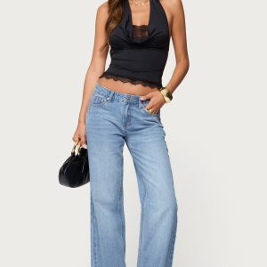 Holly Straight Leg Mid Rise Jeans