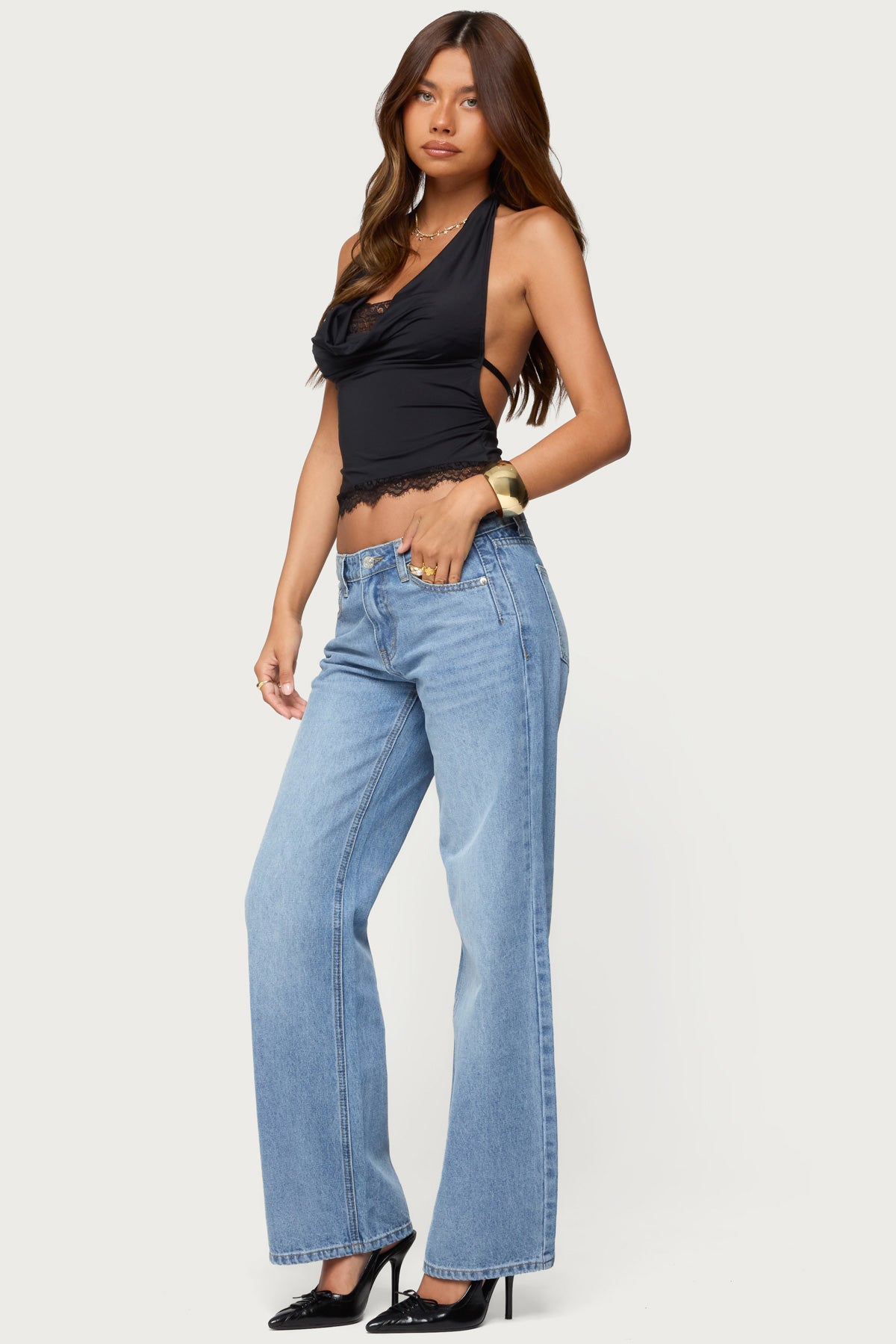 Holly Straight Leg Mid Rise Jeans - Image 5