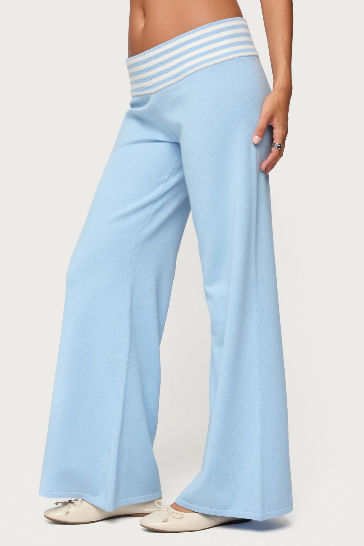 Clarisse Stripey Flared Knit Pants - Image 4