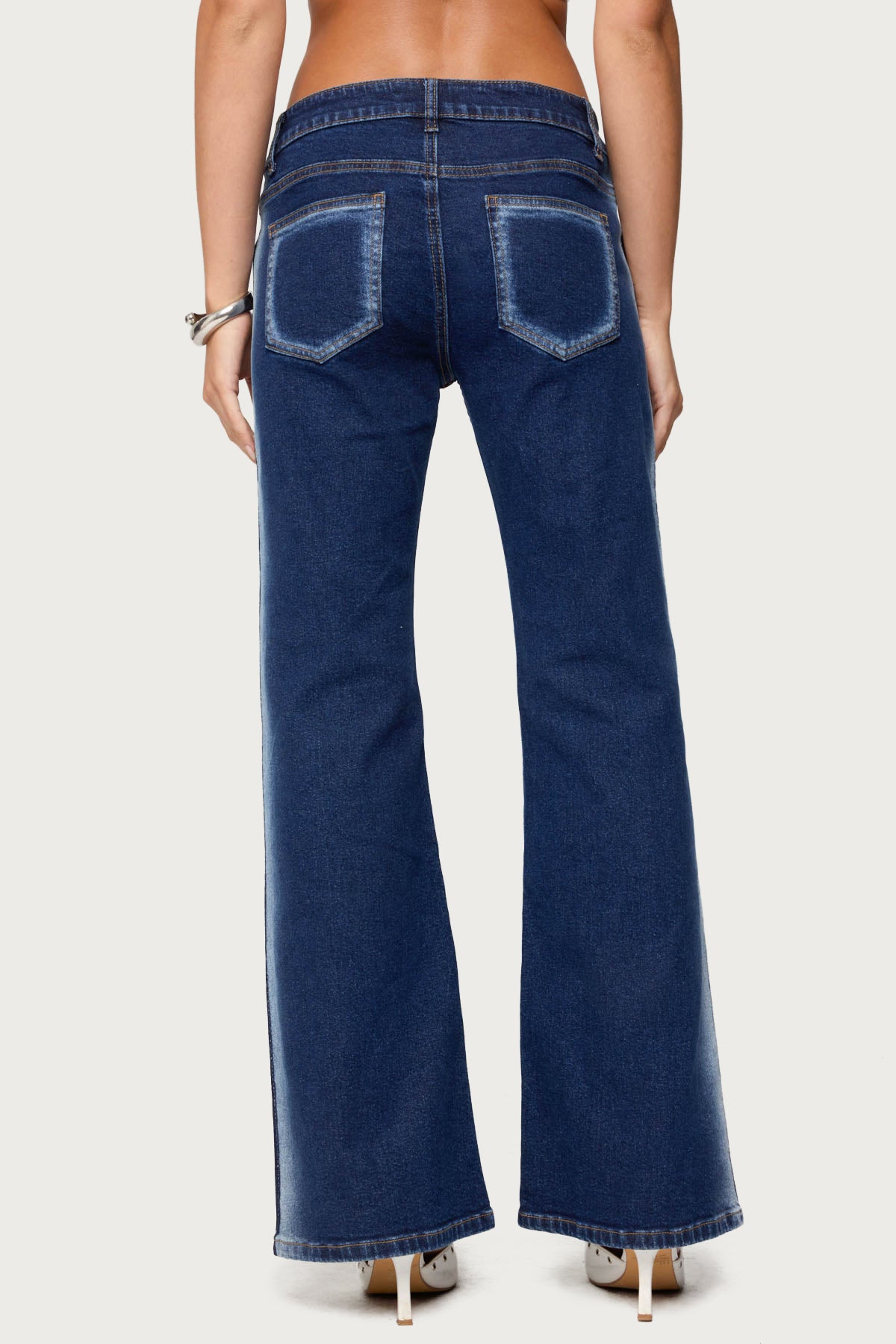 Airbrushed Low Rise Flared Jeans - Image 5