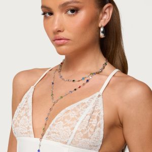 Cascading Gemstone Necklace Set