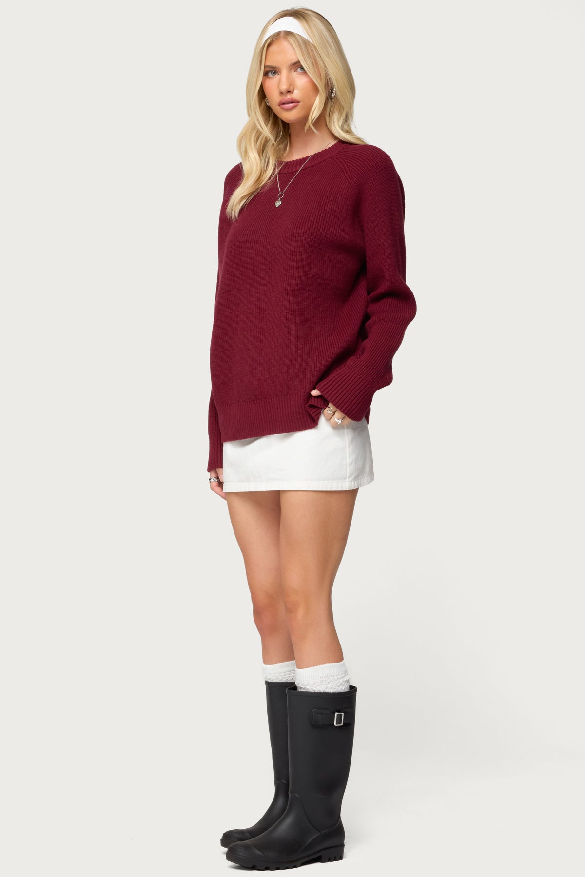 Lavonne Oversized Knit Raglan Sweater - Image 4