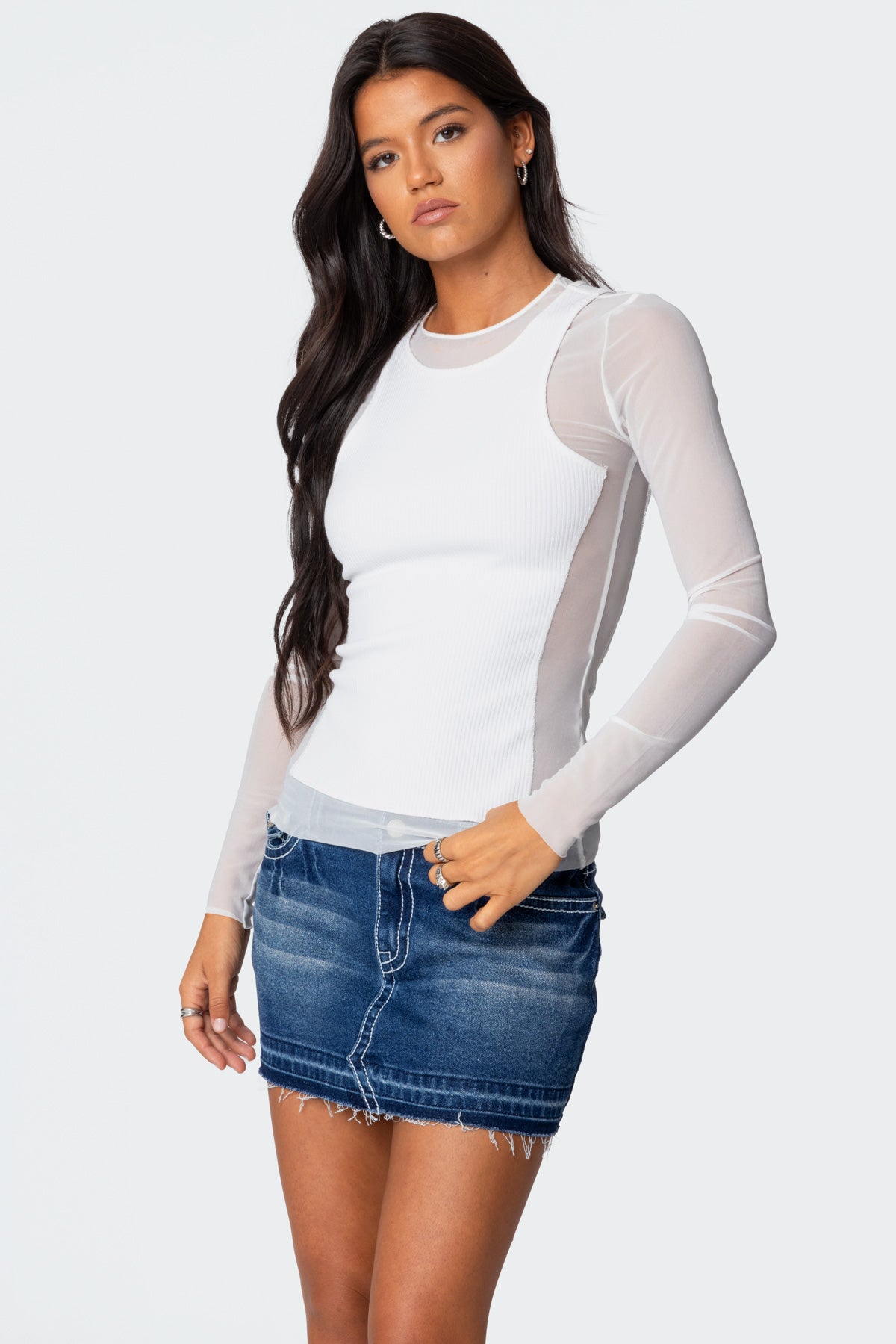 Rib Tank Layered Mesh Top - Image 3