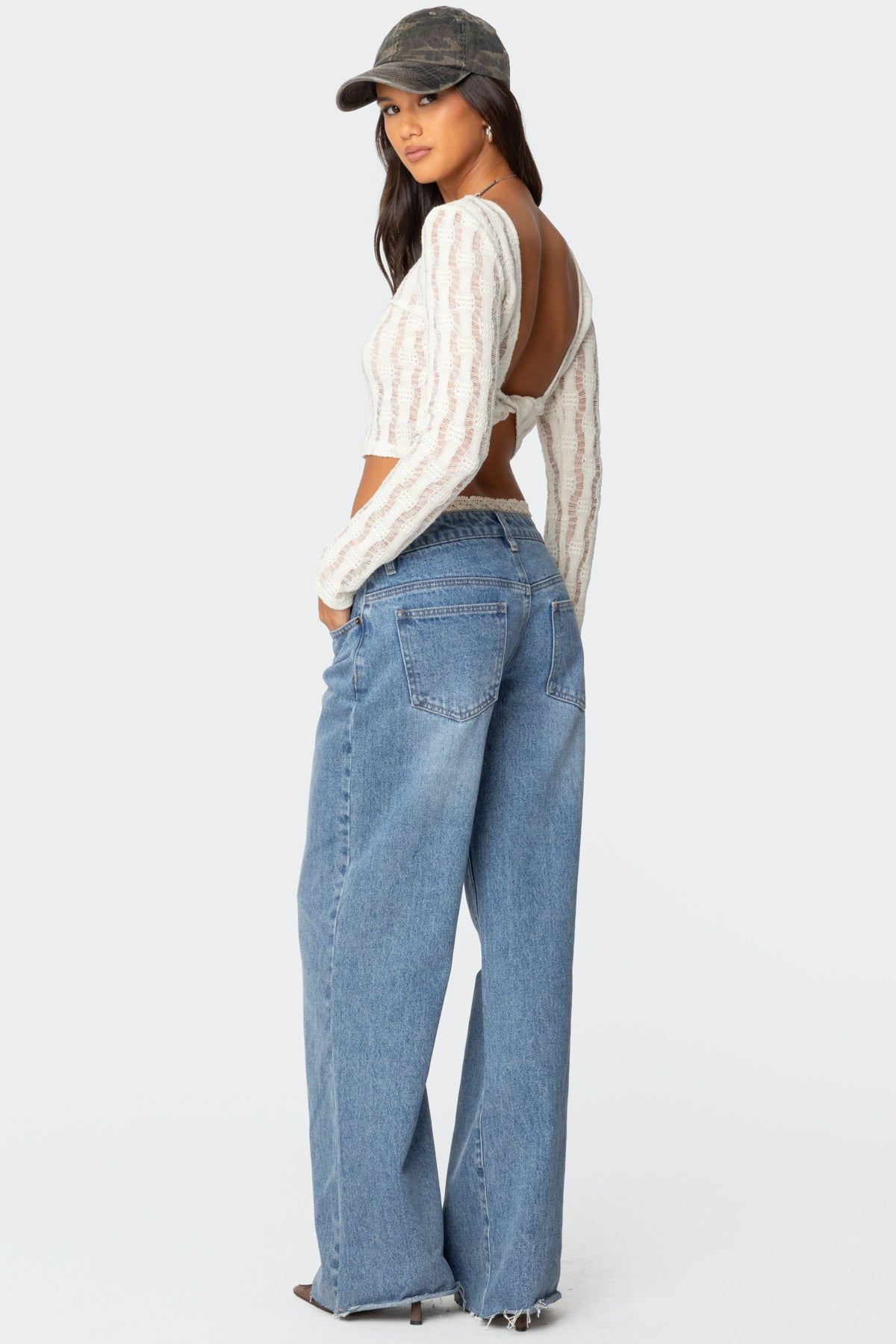 Twisted Back Textured Knit Top - Image 3