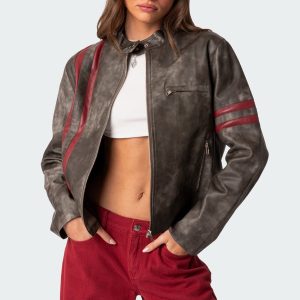 Thunder Washed Faux Leather Jacket