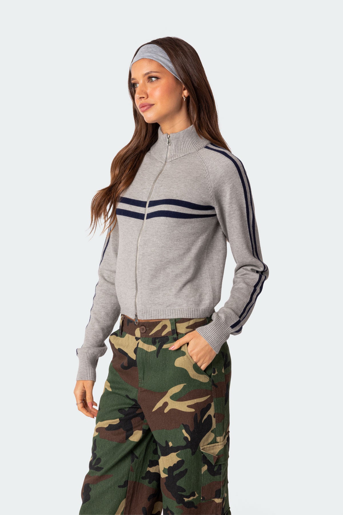 Roxanne Zip Up Knit Cardigan - Image 3