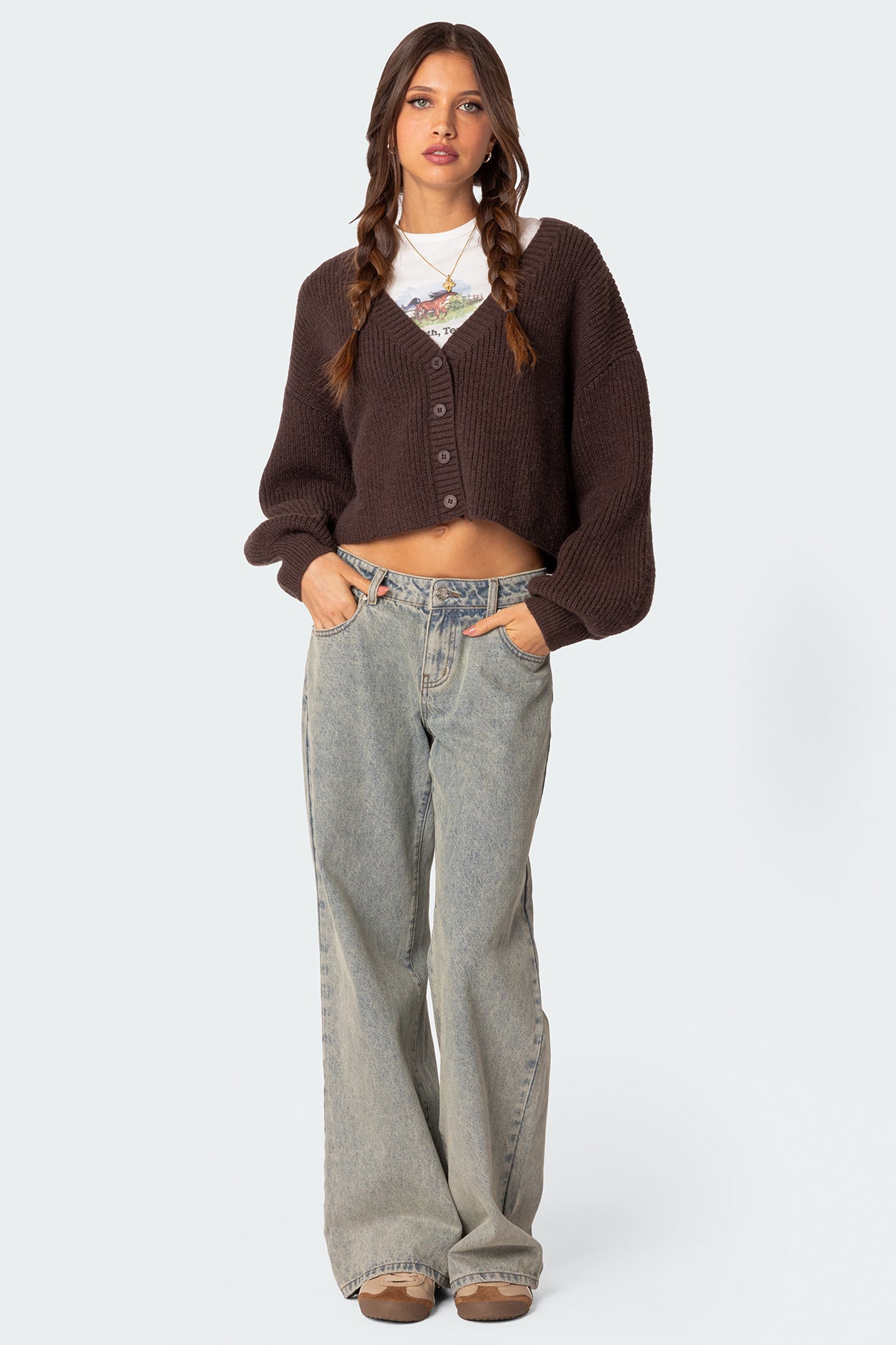 Sabrina Chunky Knit Cropped Cardigan - Image 5