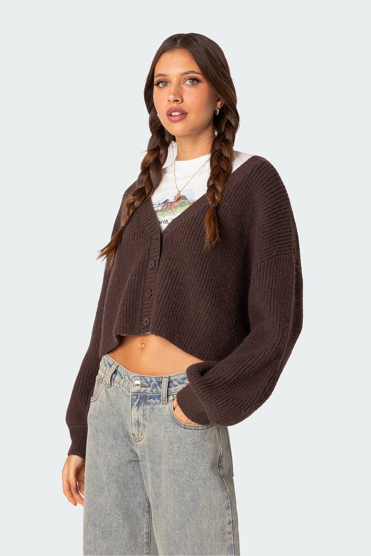 Sabrina Chunky Knit Cropped Cardigan - Image 3