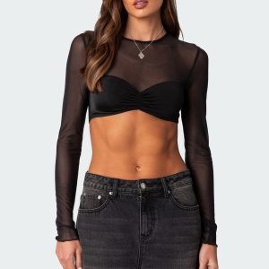 Night Out Sheer Crop Top
