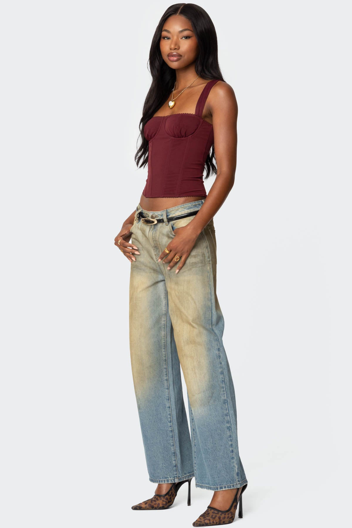 Marcella Wide Strap Mesh Corset - Image 5