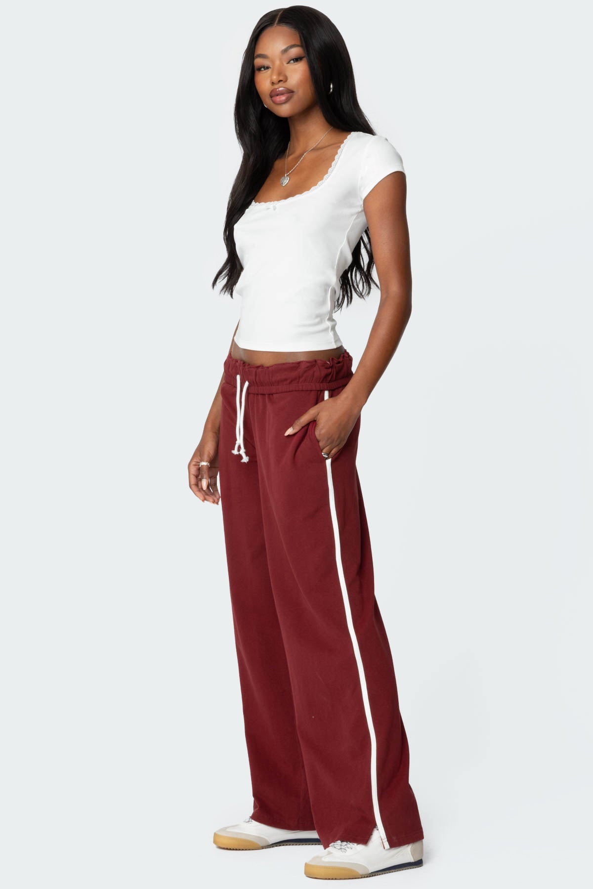 Priscilla Lace Trim T Shirt - Image 4