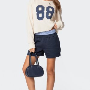 Plaid Boxer Detail Sweat Shorts